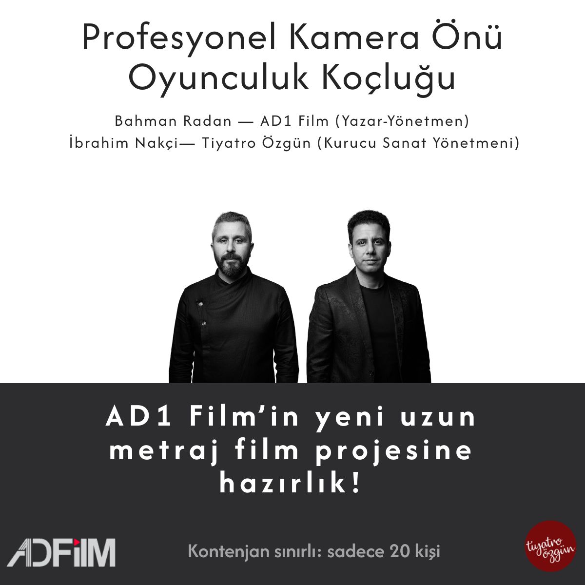 Yönetmen Bahman Radan’dan karakter yaratma ve kamera önü performans tekniklerini öğren