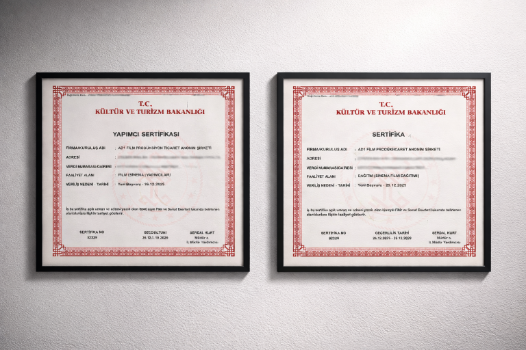 AD1 FILM (License No: 82294 & 82329) consolidates its international framework as a certified producer and distributor in the Republic of Türkiye, facilitating global co-productions.
